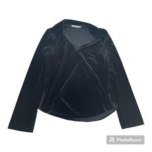 Vintage Y2K 00’s Max Studio long sleeve black velvet top